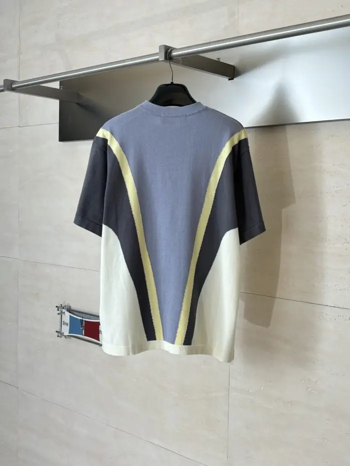 LV Graphic Cotton Jacquard Short Sleeved Crewneck T Shirt Pastel 2026 | Drip Kickz LV Graphic Cotton Jacquard Short Sleeved Crewneck T Shirt Pastel - Image 2