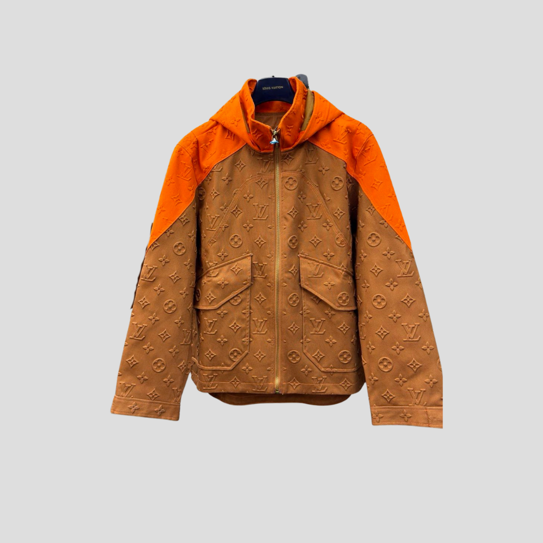 LV Monogram Denim Jacket Brown & Orange 2026 | Drip Kickz LV Monogram Denim Jacket Brown & Orange - Image 2