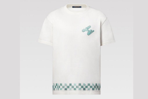 LV Short-Sleeved Cotton Crewneck T-Shirt White
