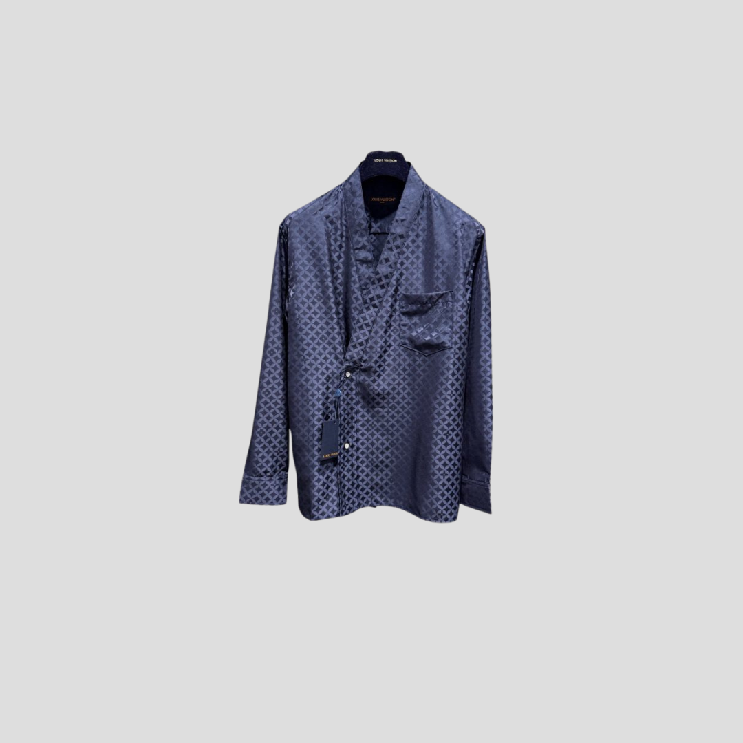 LV Graphic Jacquard Long-Sleeved Kimono Shirt 2026 | Drip Kickz LV Graphic Jacquard Long-Sleeved Kimono Shirt - Image 2