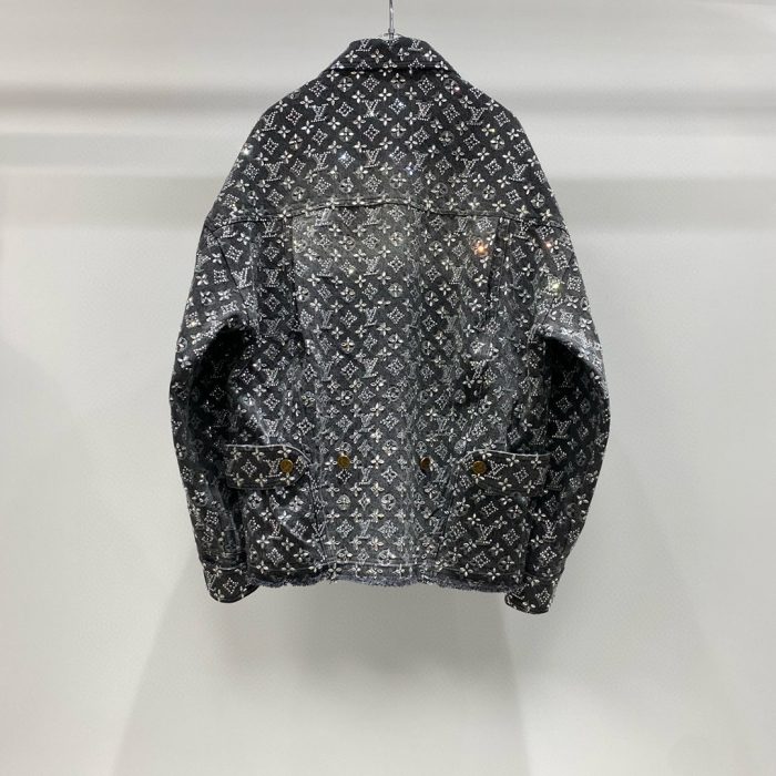 LV Monogram Denim Jacket Black 2026 | Drip Kickz LV Monogram Denim Jacket Black - Image 2