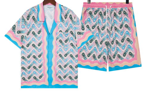 Casablanca Ping Pong Monogram Silk Shirt And Shorts Set