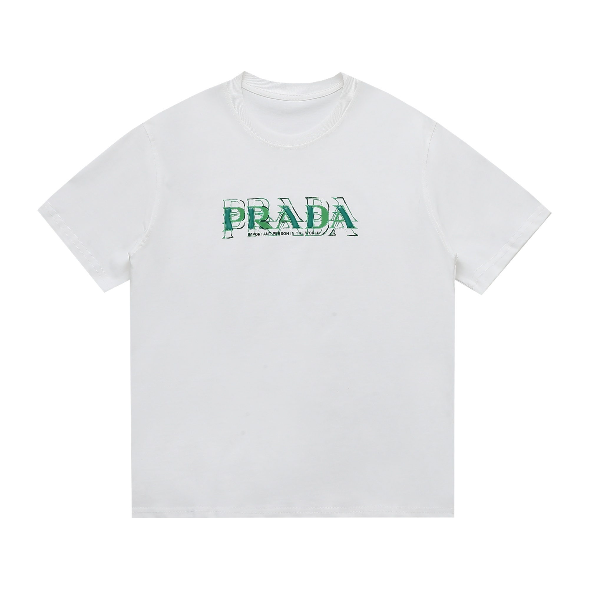 Prada Cotton T-Shirt Emerald Green Logo White 2026 | Drip Kickz Prada Cotton T-Shirt Emerald Green Logo White