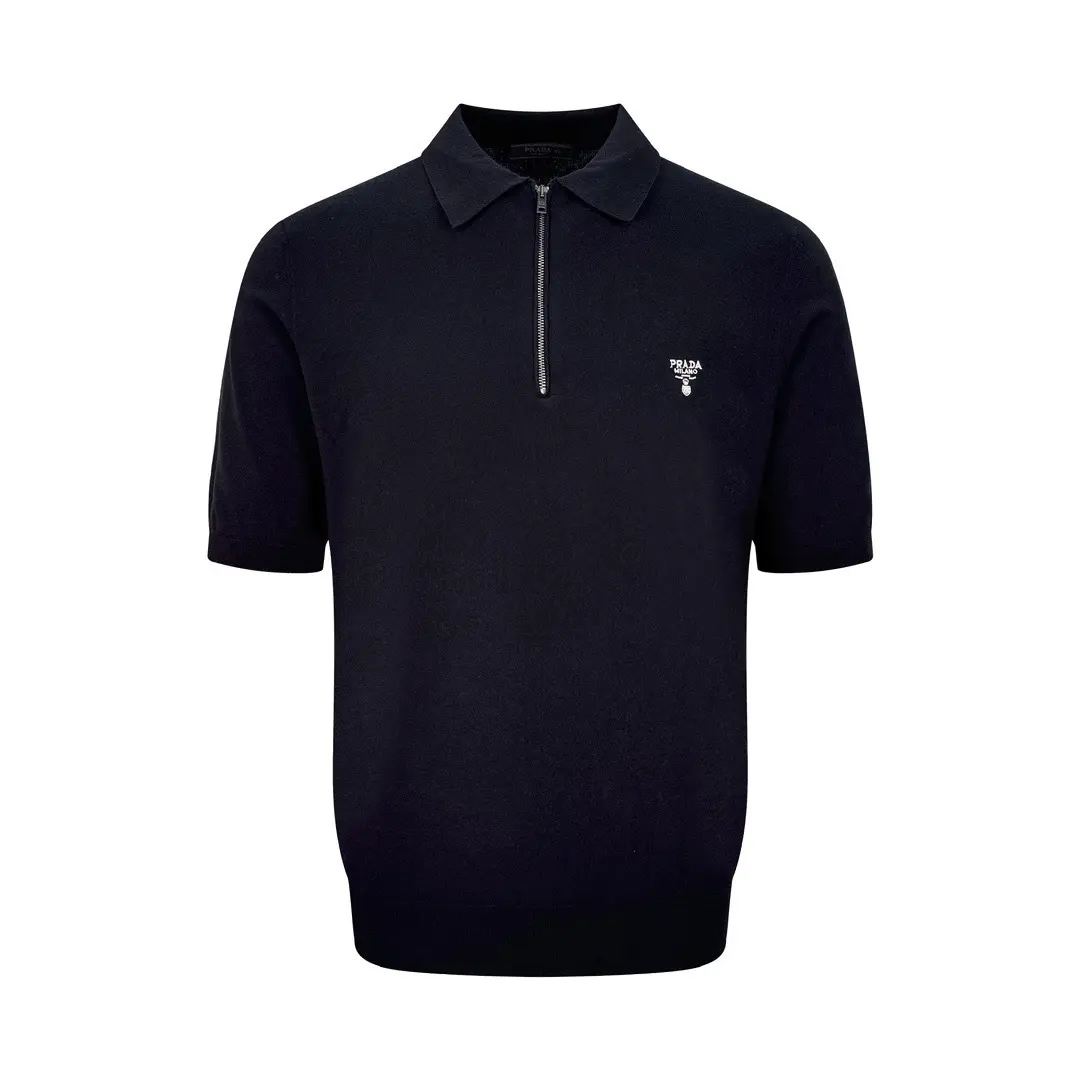 Prada Half-Zip Polo Shirt Superfine Wool Black 2026 | Drip Kickz Prada Half-Zip Polo Shirt Superfine Wool Black