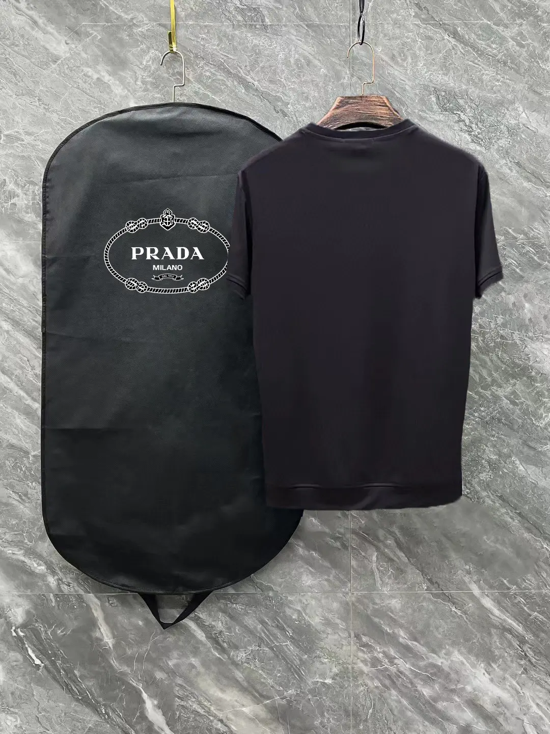 Prada Cotton T Shirt Brand’s Iconic Metal Triangle Logo Black 2026 | Drip Kickz Prada Cotton T Shirt Brand’s Iconic Metal Triangle Logo Black - Image 2