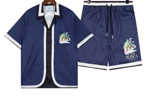 Casablanca Grand Prix Navy Shirt And Shorts Set