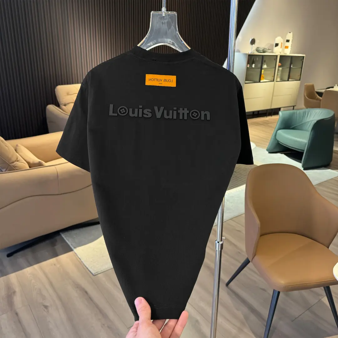 LV Embossed Structured Brand Logo T-Shirt Black 2026 | Drip Kickz LV Embossed Structured Brand Logo T-Shirt Black - Image 2