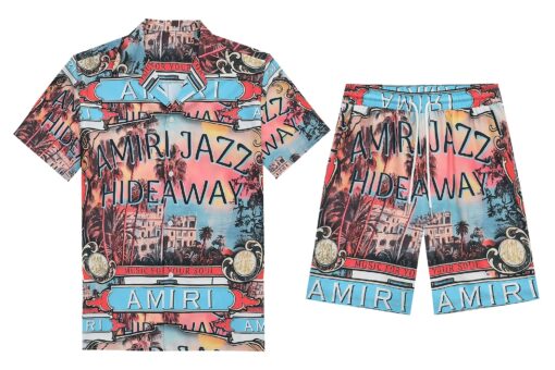 Amiri Jazz Hideaway Silk Shirt And Short Set