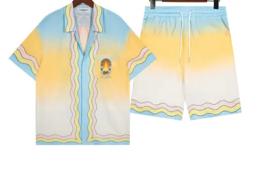Casablanca “La Danse” Silk Camp Shirt And Short Set