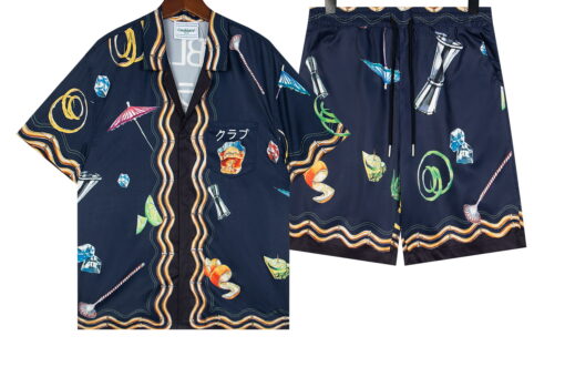 Casablanca “Casa Club Nuit” Artwork Shirt And Shorts Set