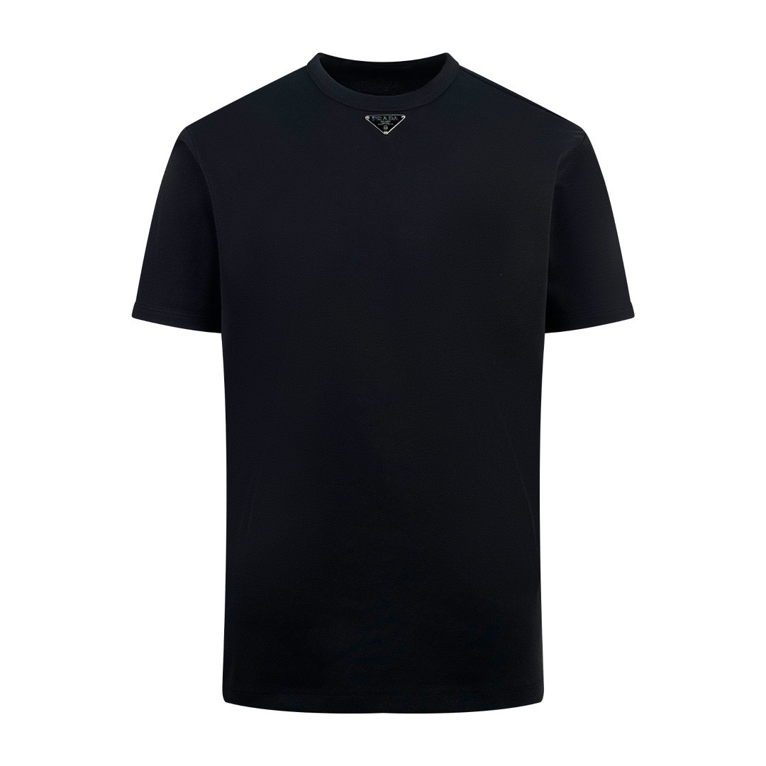 Prada Crew-Neck Cotton T-Shirt Black 2026 | Drip Kickz Prada Crew-Neck Cotton T-Shirt Black