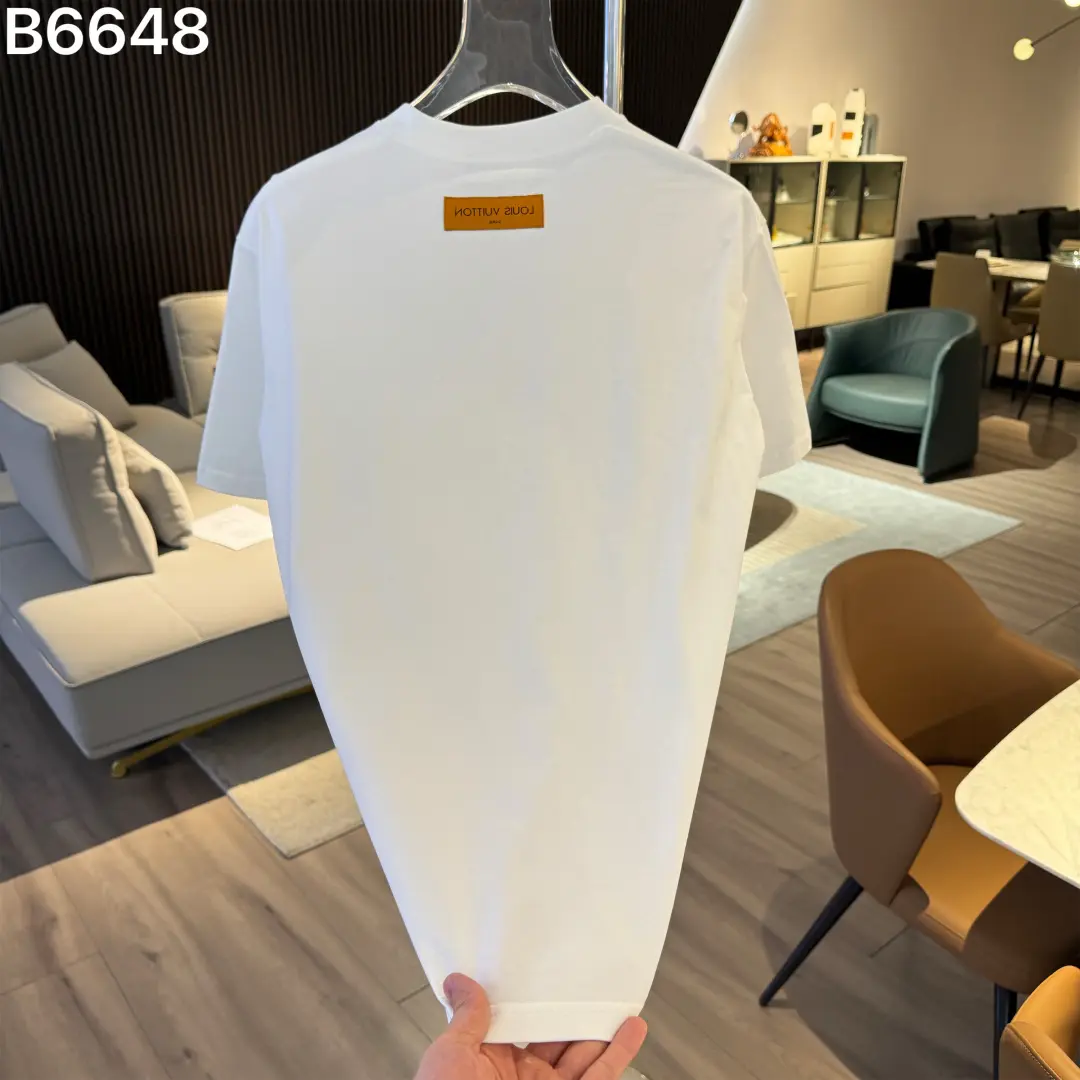 LV Orange White Print Crew Neck T-Shirt 2026 | Drip Kickz LV Orange White Print Crew Neck T-Shirt - Image 2