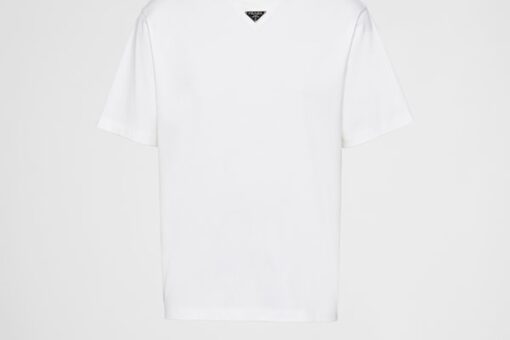 Prada Triangle-logo Cotton T-shirt White