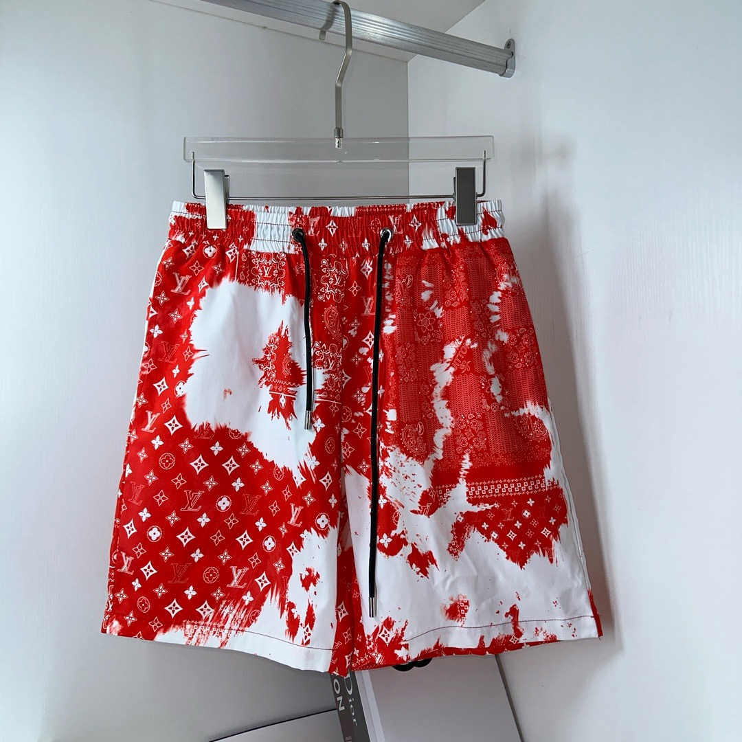 LV Bandana Board Swim Shorts White Red 2026 | Drip Kickz LV Bandana Board Swim Shorts White Red - Image 2