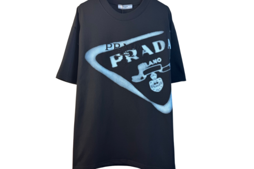 Prada Jersey T-Shirt Large Graphic Logo Black