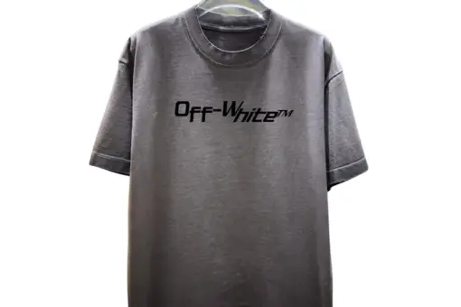 Off-White Arrow Outline Flock Logo T-Shirt