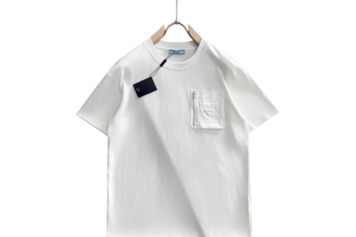 Prada Cotton T Shirt Crew Neck, Short Sleeves White