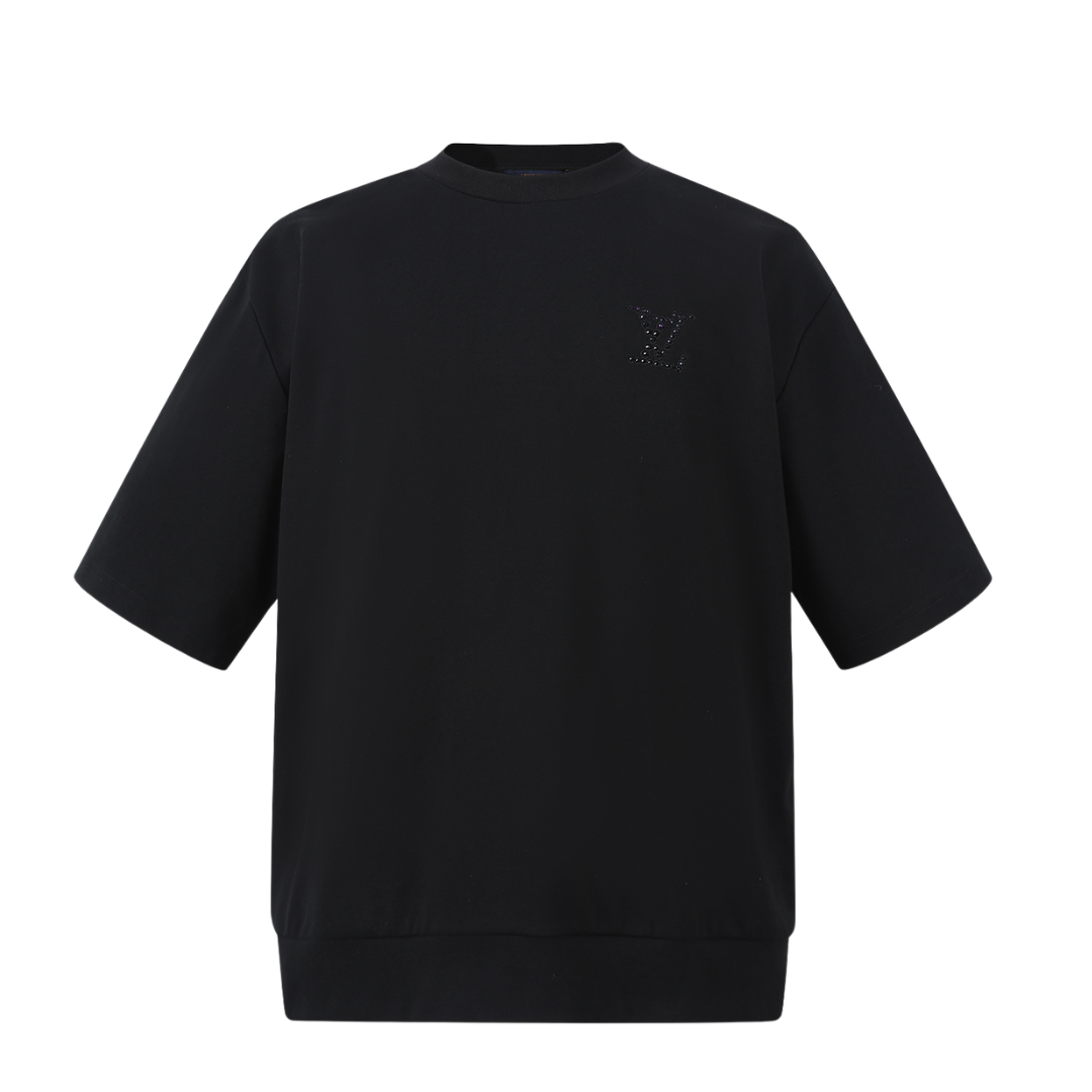 LV Embellished Jersey T-Shirt Black 2026 | Drip Kickz LV Embellished Jersey T-Shirt Black
