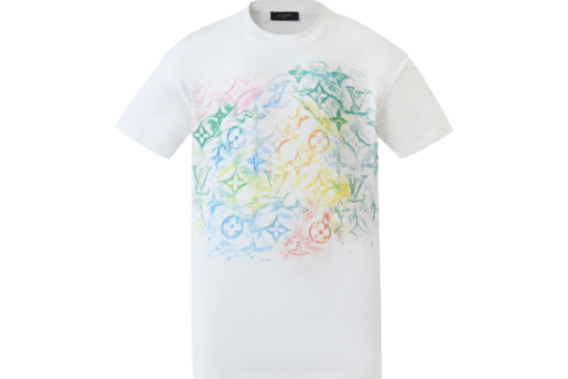 LV Pastel Monogram Printed White T-Shirt