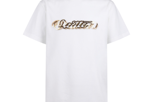 LV Embellished Signature T-Shirt Cursive Golden White
