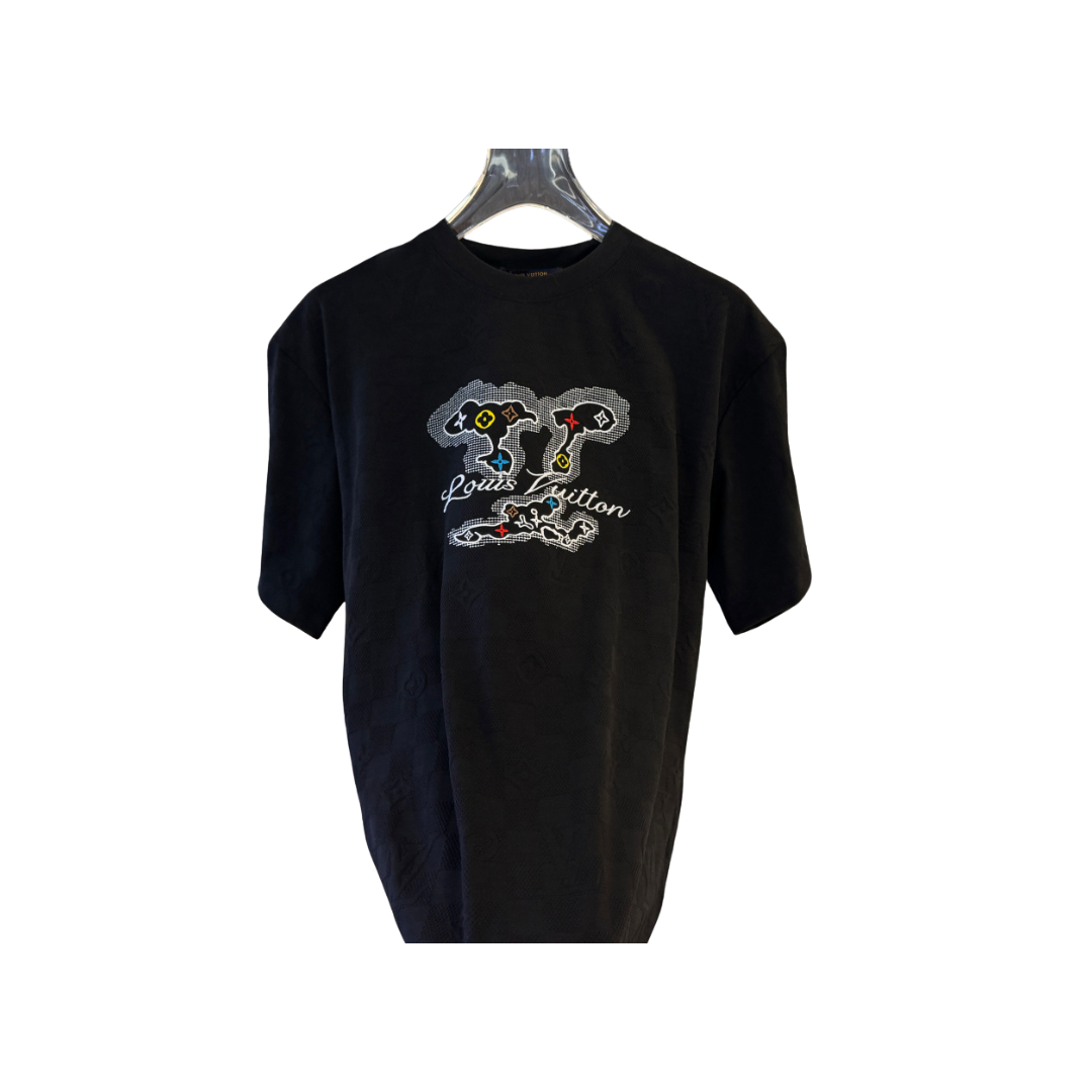 LV Graphic Embellished Cotton T-Shirt Black 2026 | Drip Kickz LV Graphic Embellished Cotton T-Shirt Black