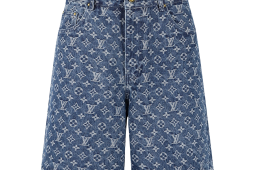 LV Monogram Denim Shorts Signature Motif