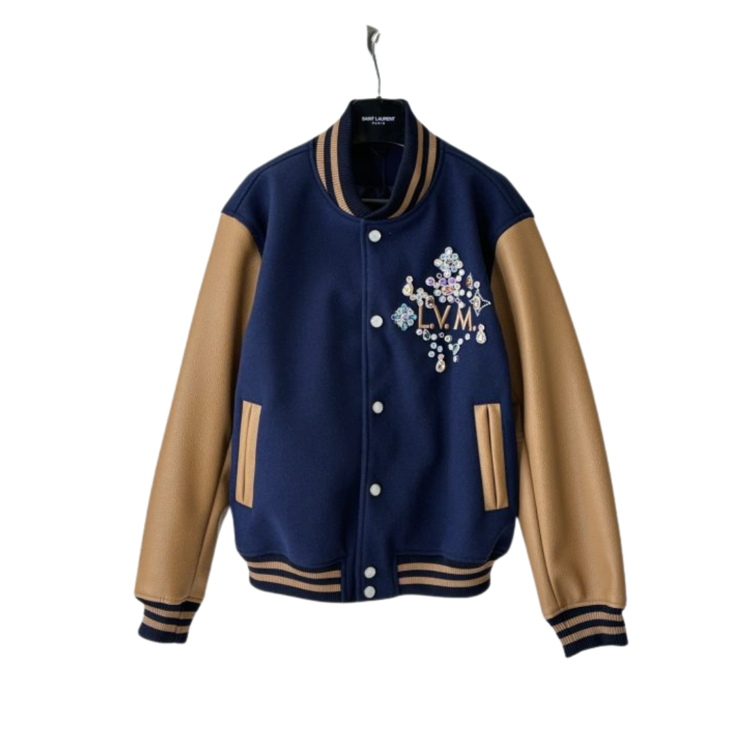 LV Embellished Varsity Jacket 2026 | Drip Kickz LV Embellished Varsity Jacket