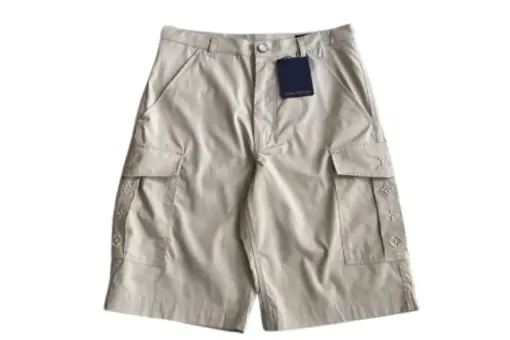 LV Beige Cargo Style Shorts