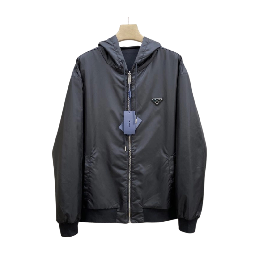 Prada Hooded Blouson Jacket Re Nylon Fabric Khaki 2026 | Drip Kickz Prada Hooded Blouson Jacket Re Nylon Fabric Khaki