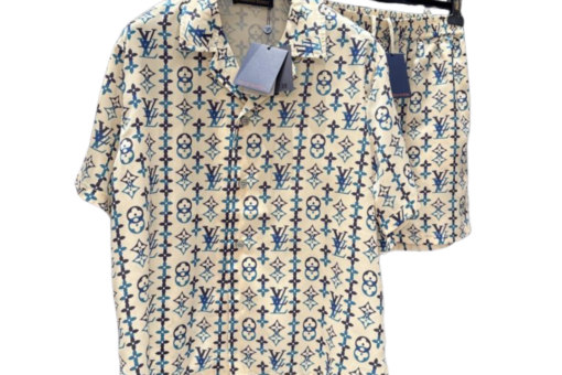 LV Monogram Pattern Print Shirt Set