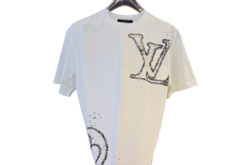 LV T-Shirt White Spray-Painted White