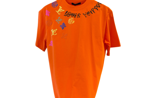 LV Orange Graphic Print Crew Neck T-Shirt