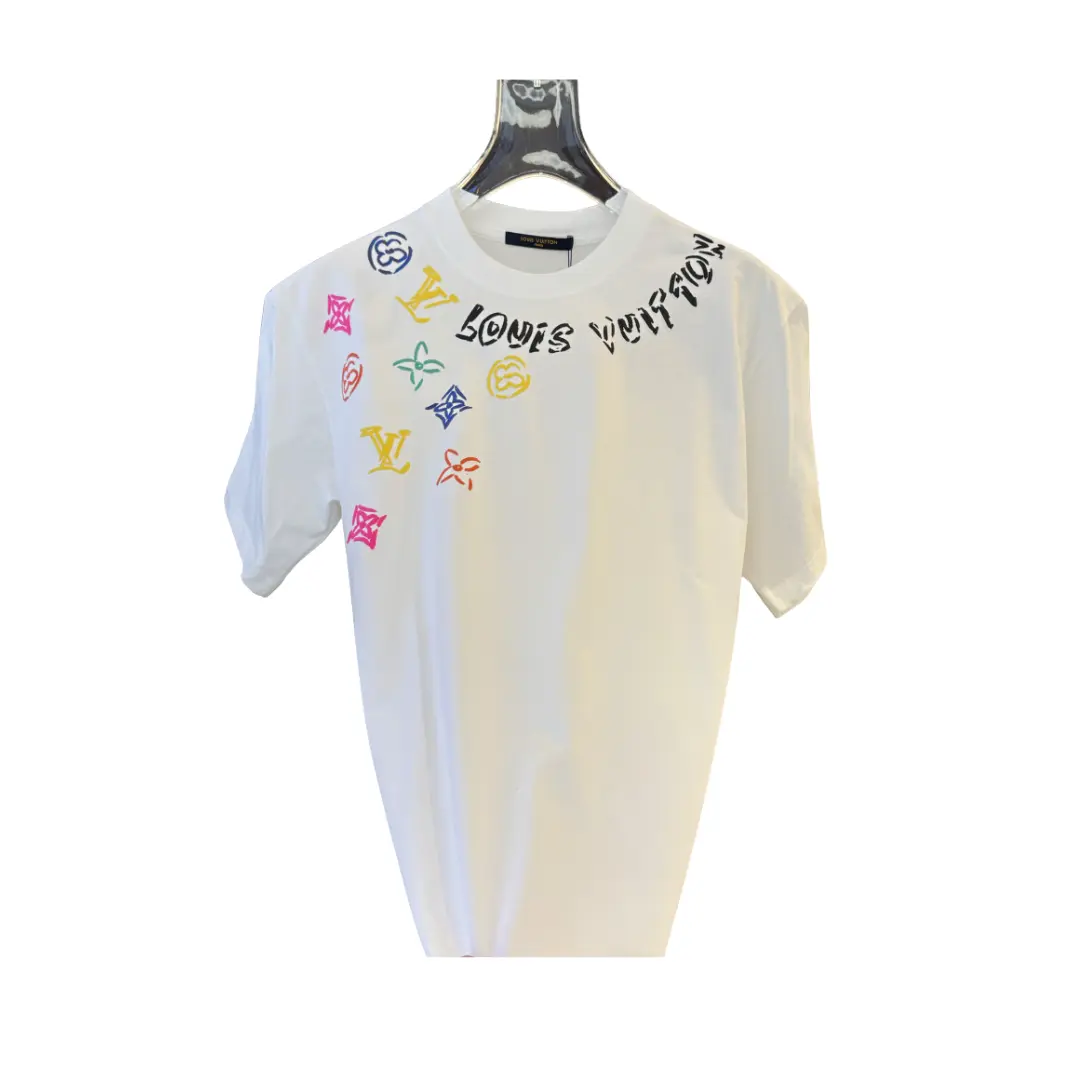LV Orange White Print Crew Neck T-Shirt 2026 | Drip Kickz LV Orange White Print Crew Neck T-Shirt