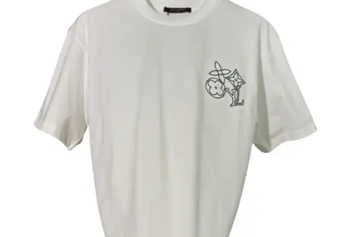 LV Men’s White T-Shirt Cursive Signature