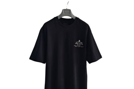 Prada Oversized Cotton Jersey T-Shirt Black