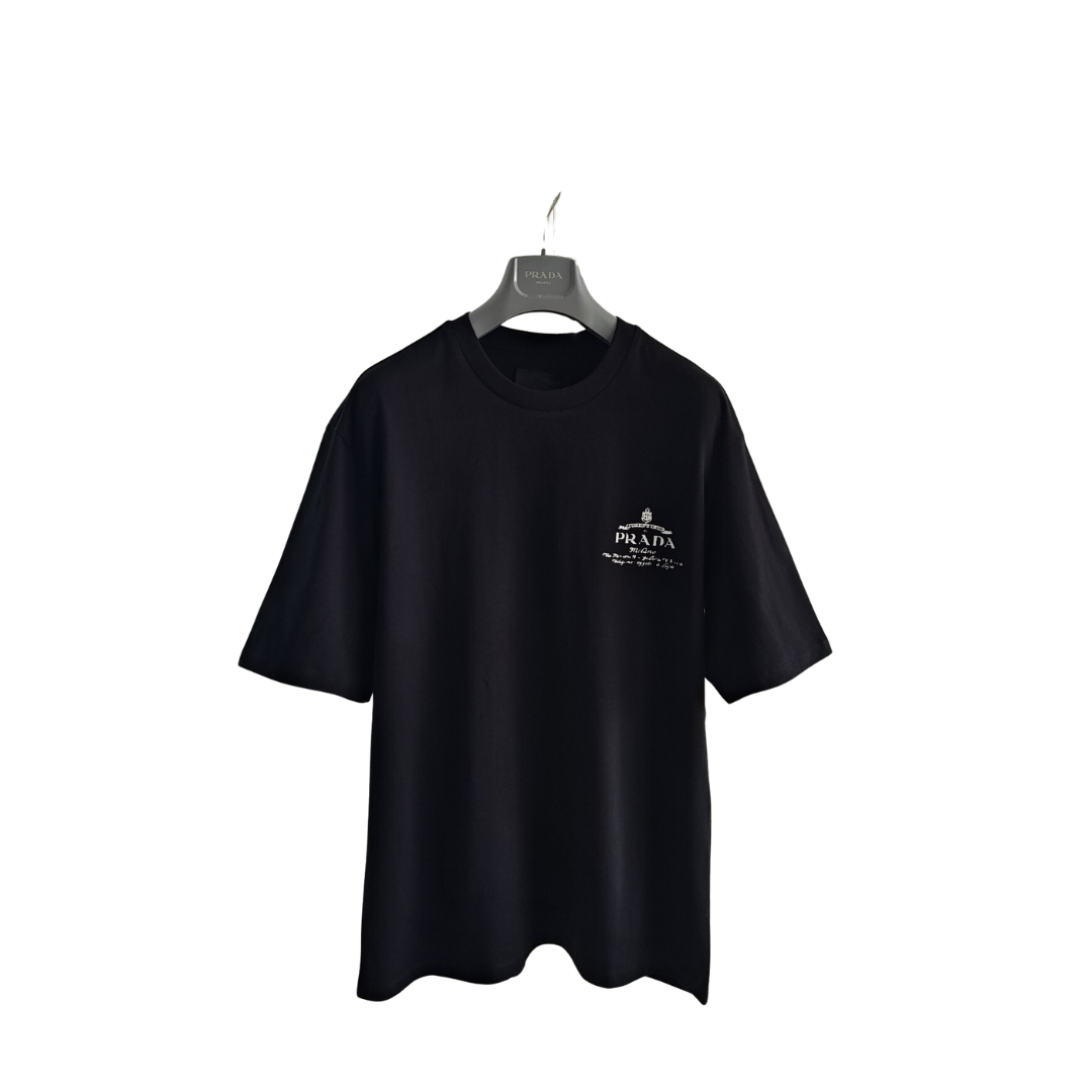 Prada Oversized Cotton Jersey T-Shirt Black 2026 | Drip Kickz Prada Oversized Cotton Jersey T-Shirt Black