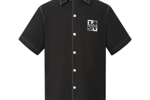 LV Embroidered Short-Sleeved Cotton Shirt