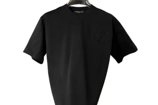 LV Black T-Shirt Embossed LV Logo