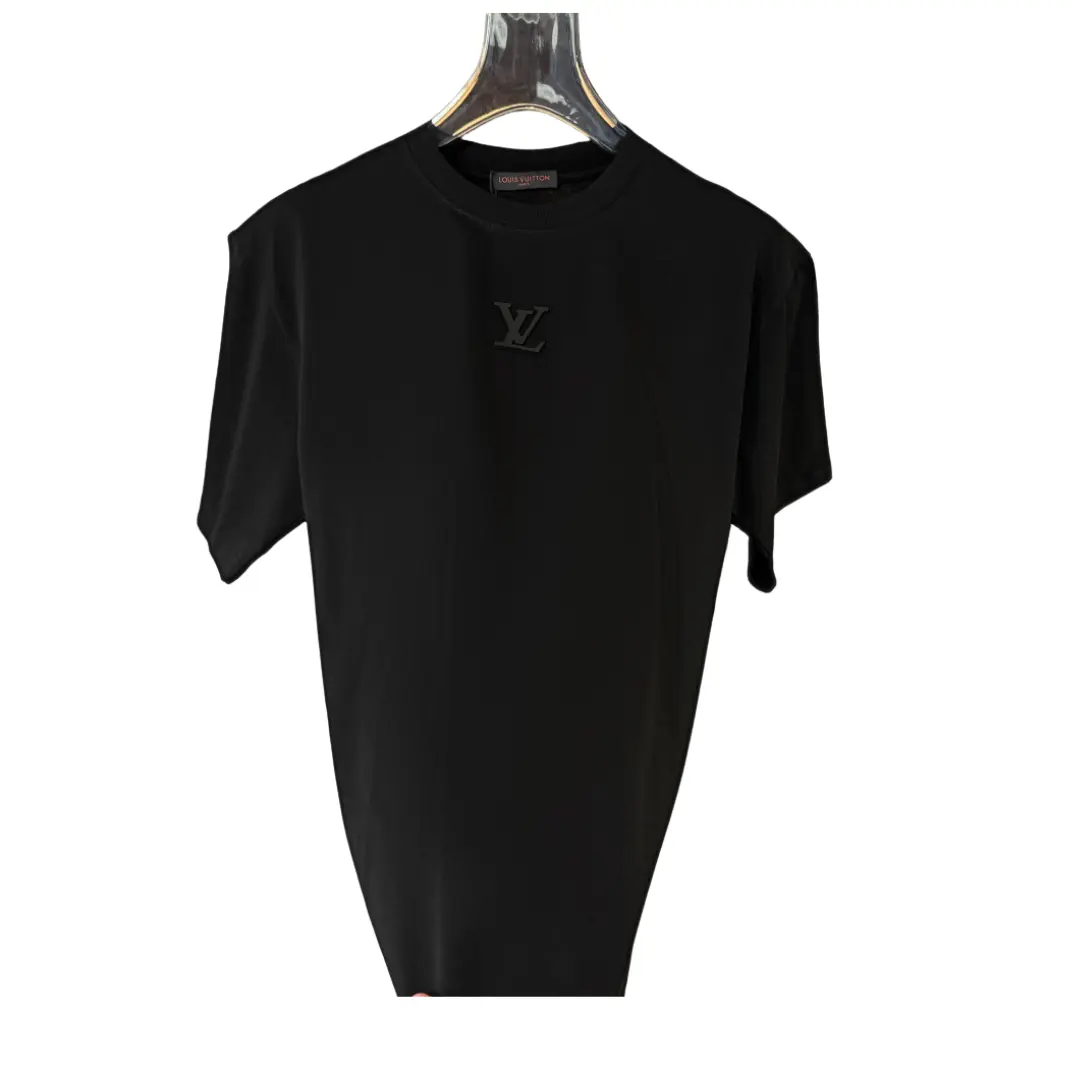 LV Embossed Structured Brand Logo T-Shirt Black 2026 | Drip Kickz LV Embossed Structured Brand Logo T-Shirt Black