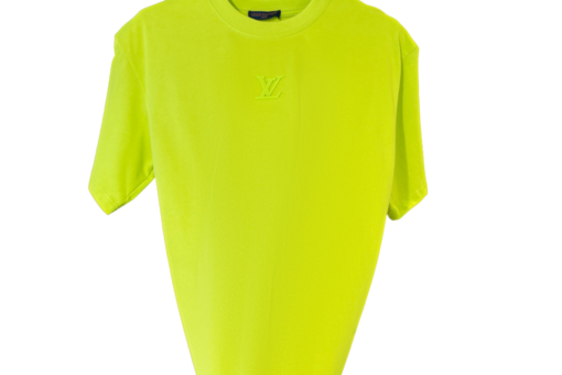 LV Embossed Structured Brand Logo T-Shirt Neon Green