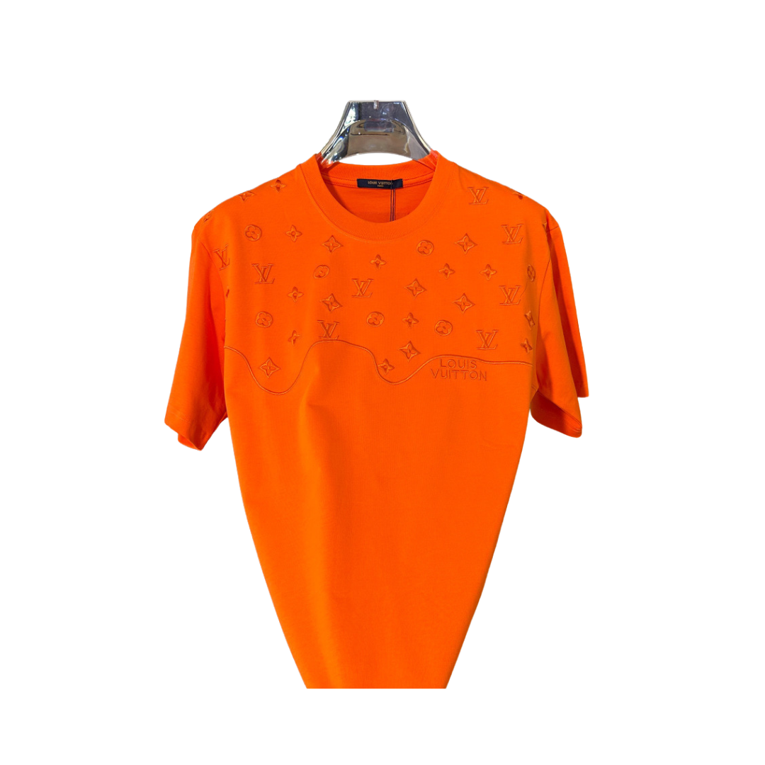 LV Monogram Stud T-Shirt Orange 2026 | Drip Kickz LV Monogram Stud T-Shirt Orange