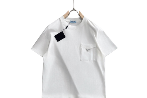 Prada Cotton and Re-Nylon Pocket T-shirt White