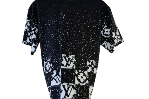 LV Short-Sleeve T-Shirt Paint Splatter Effect Black