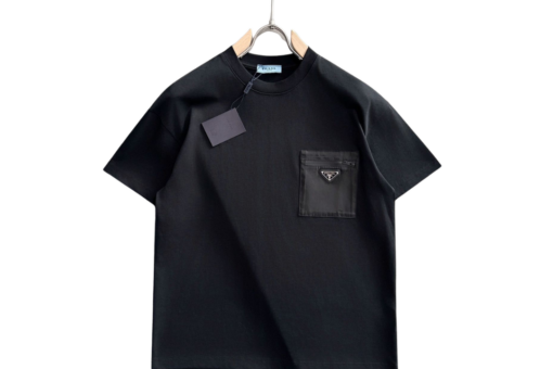 Prada Cotton and Re-Nylon Pocket T-shirt Black