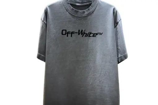 Off-White T-Shirt Iconic Arrow Black Logo Grey