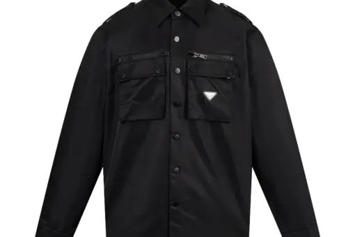 Prada Black Triangle Logo Cargo Shirt Re-Nylon Fabric