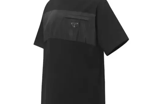 Prada Men’s T-Shirt Nylon Chest Pocket Black