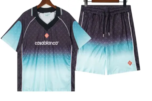 Casablanca Gradient Monogram Jacquard Football Shirt And Shorts Set