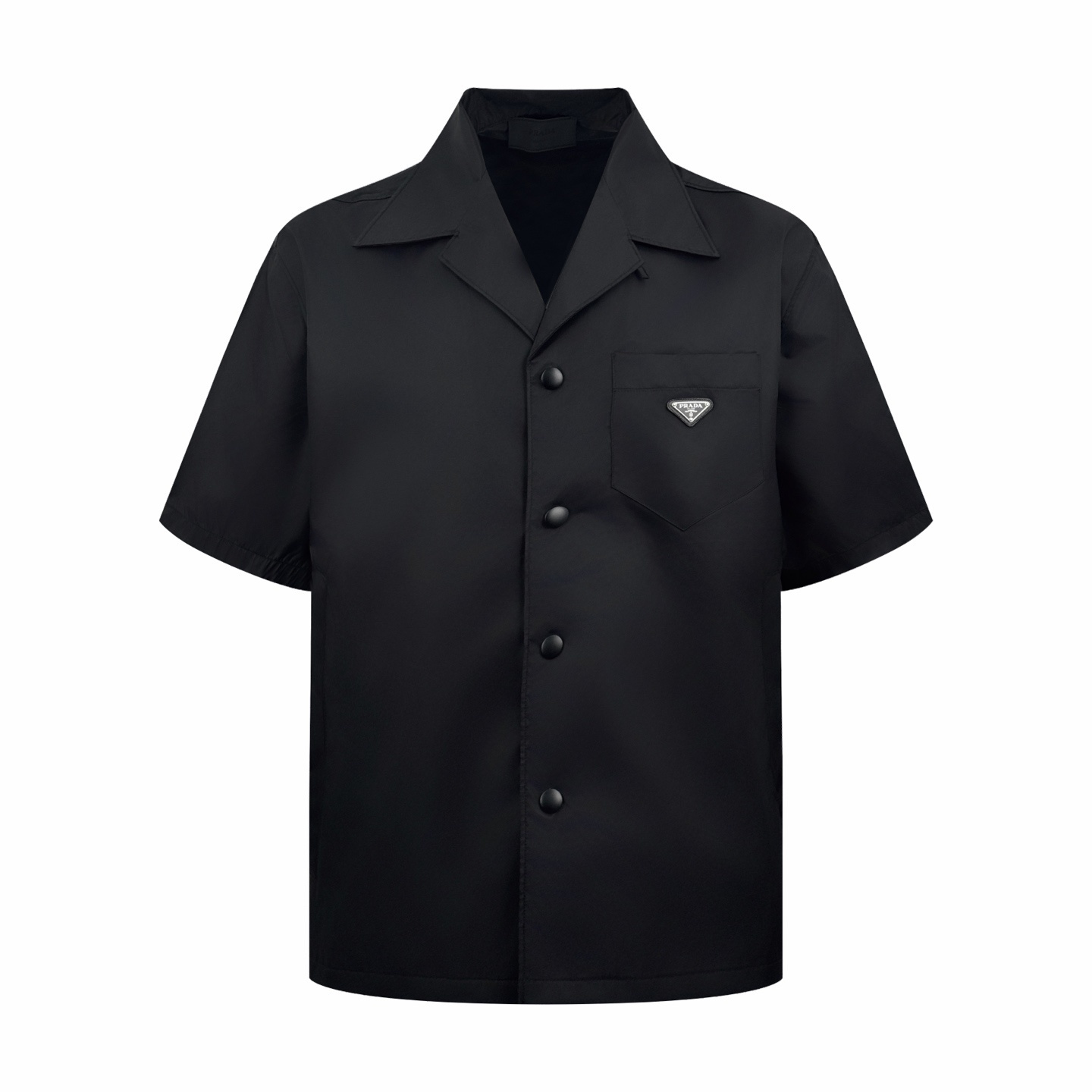Prada Soft Cotton Terry Fabric Short-Sleeved Bowling Shirt Black 2026 | Drip Kickz Prada Soft Cotton Terry Fabric Short-Sleeved Bowling Shirt Black
