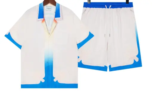 Casablanca L’Arc Coloré Silk Shirt And Short Set
